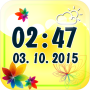 icon Flower Digital Weather Clock